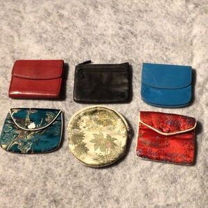 Vintage Buxton Wallets with Faux Silk Coin Pouches 6 items